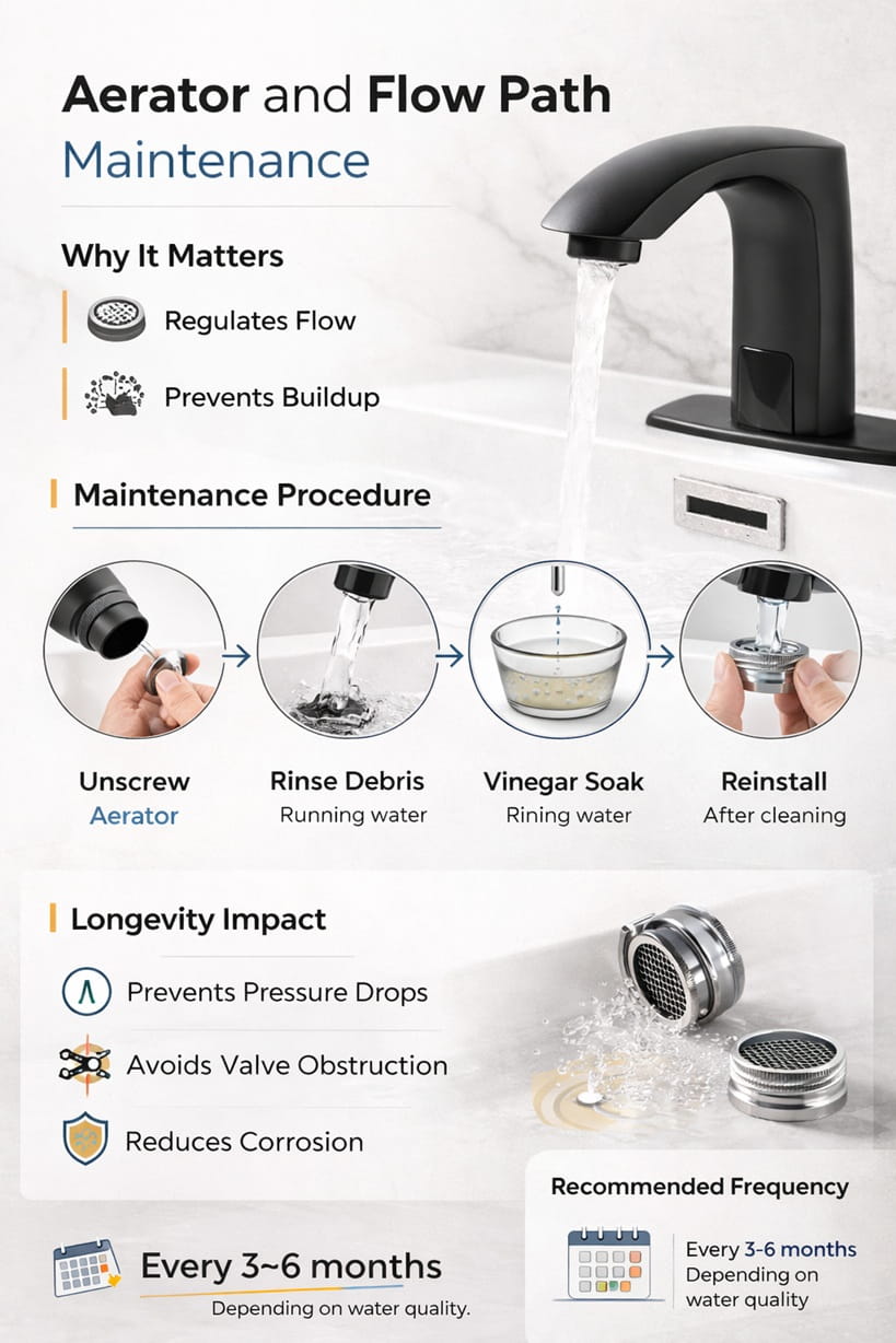 Faucet aerator removal for maintenance cleaning