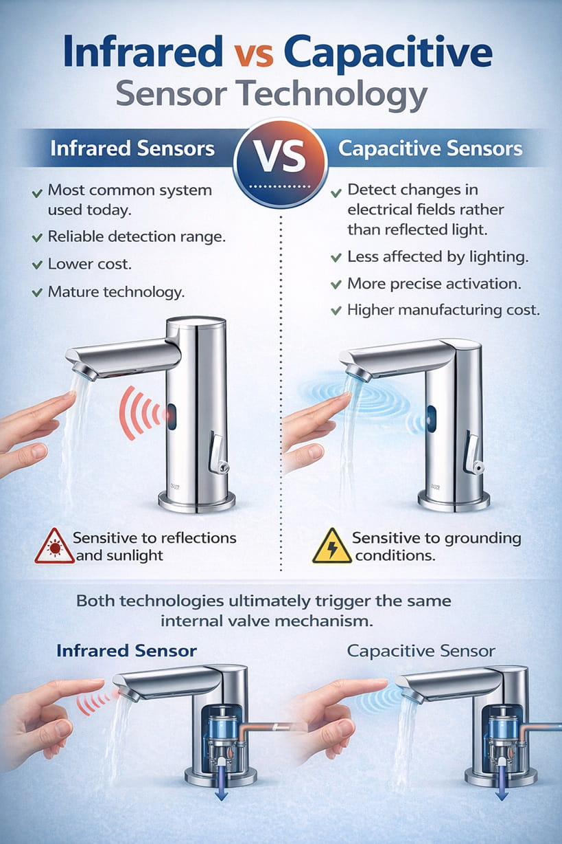 Electronic sensor faucet detection technology comparison