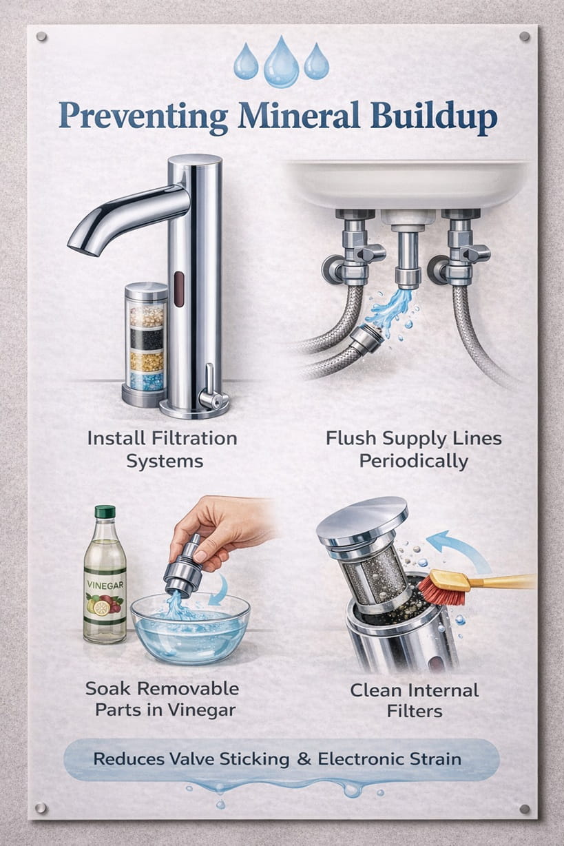 Mineral scale deposits from hard water affecting plumbing