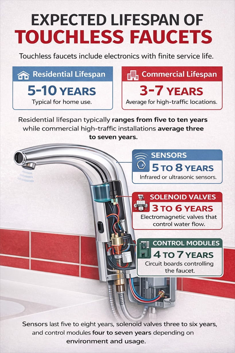 Commercial wall mounted touchless faucet installation lifecycle example