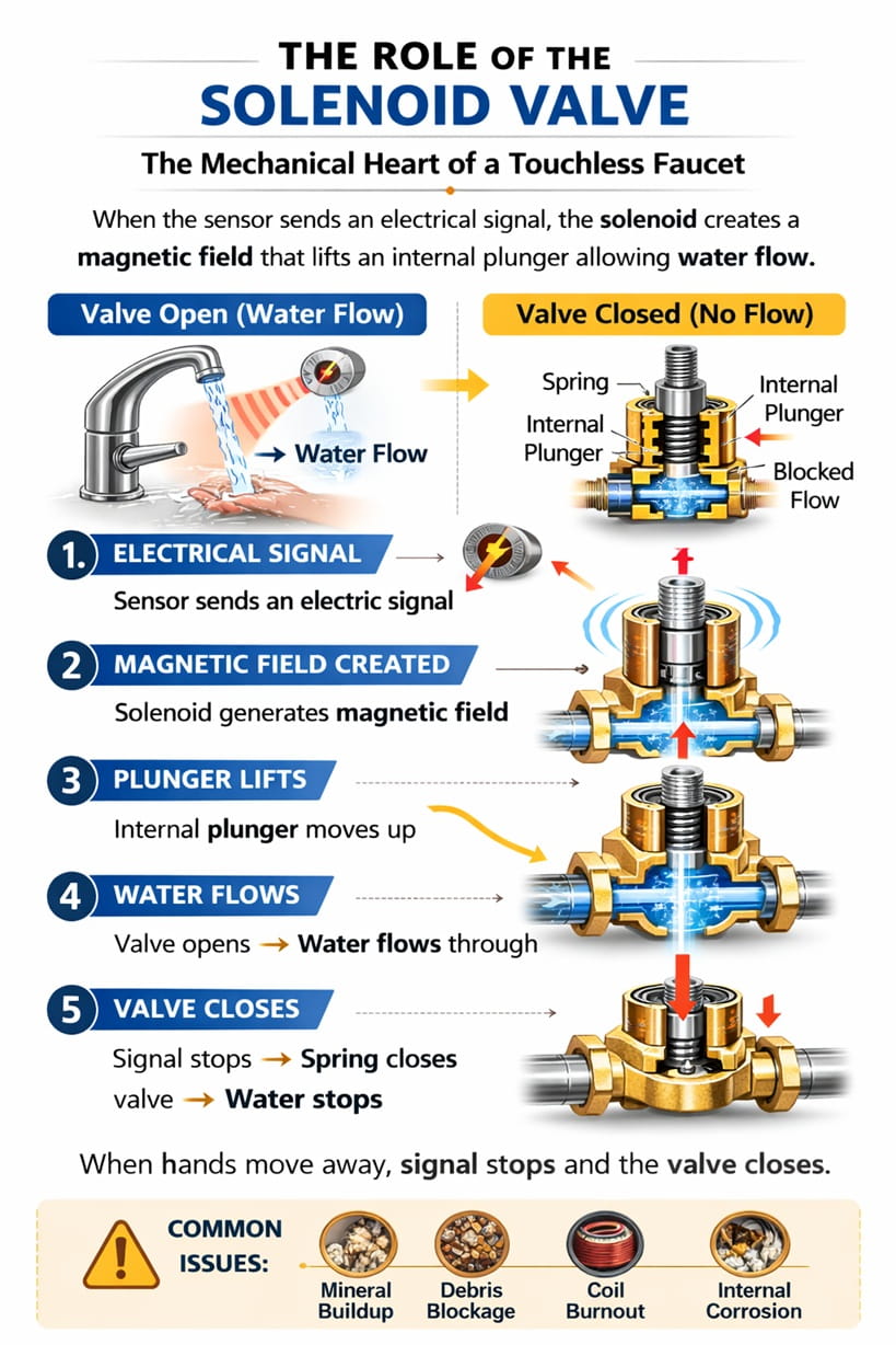 Brass solenoid valve internal plunger assembly