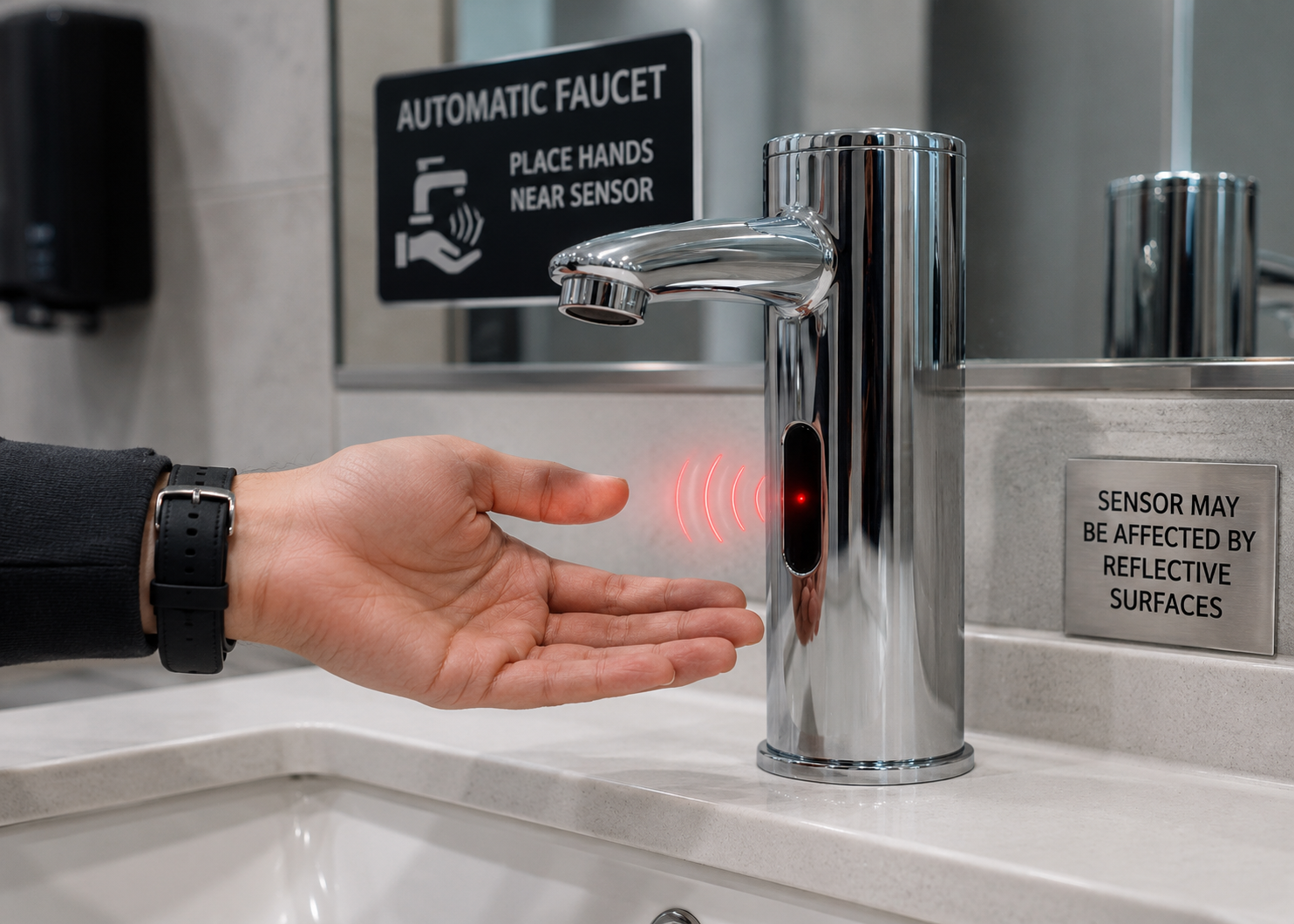 Broken touchless faucet sensor