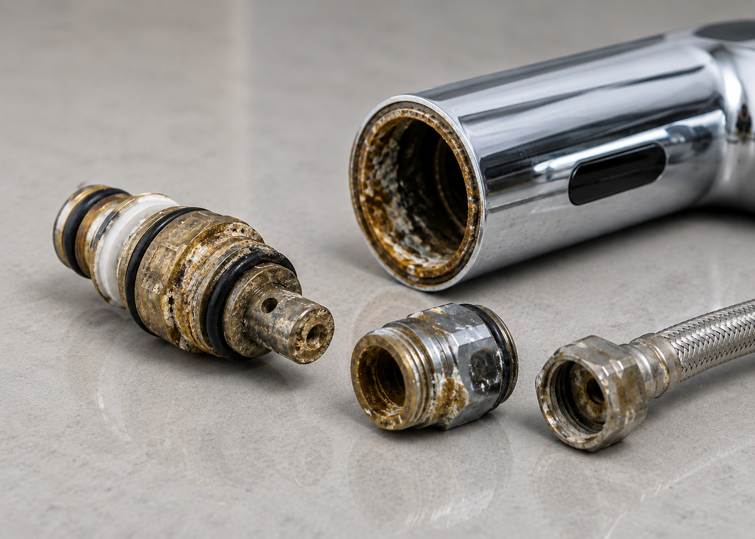 Modern commercial faucet installation