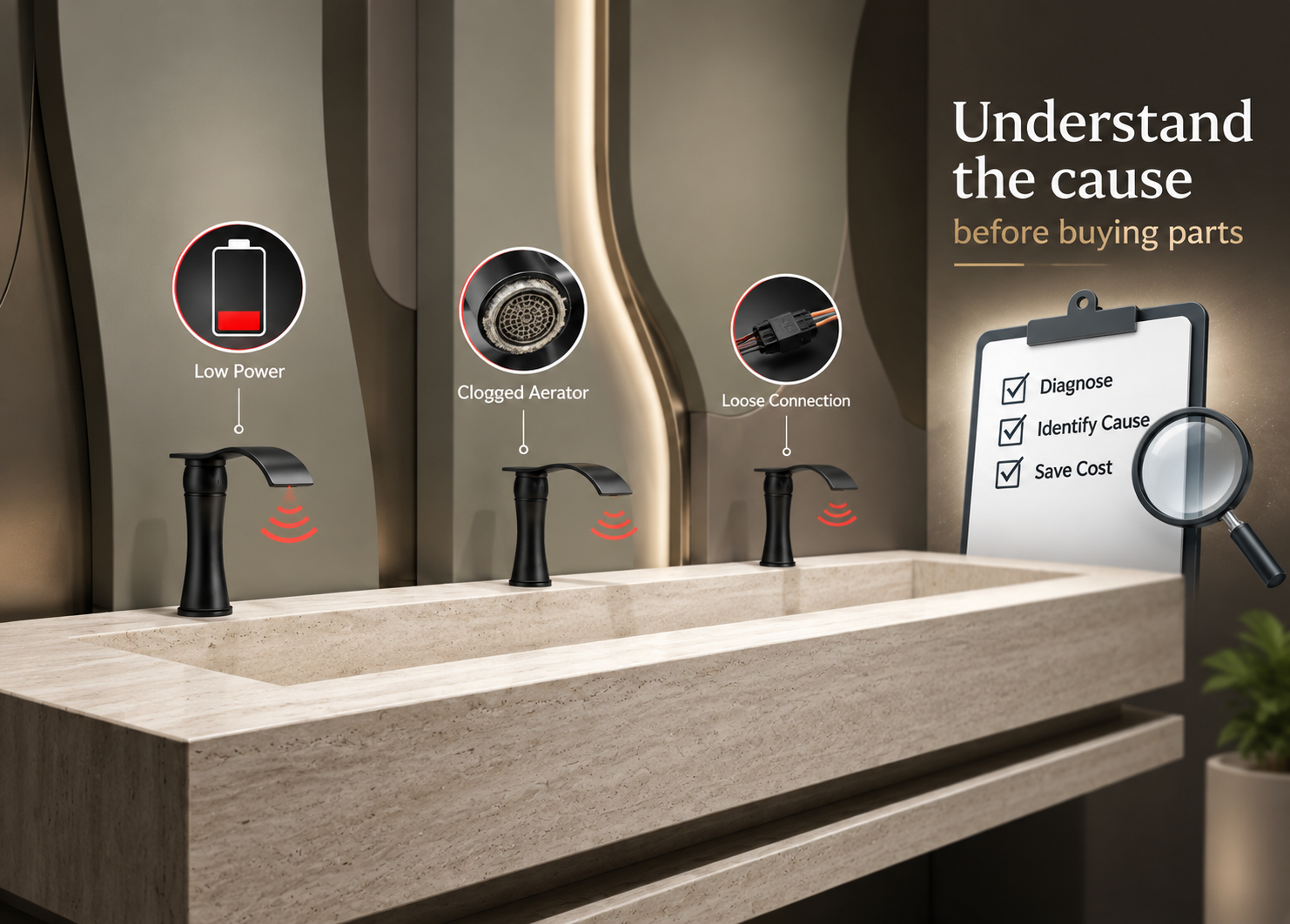 Touchless faucet sensor and control overview