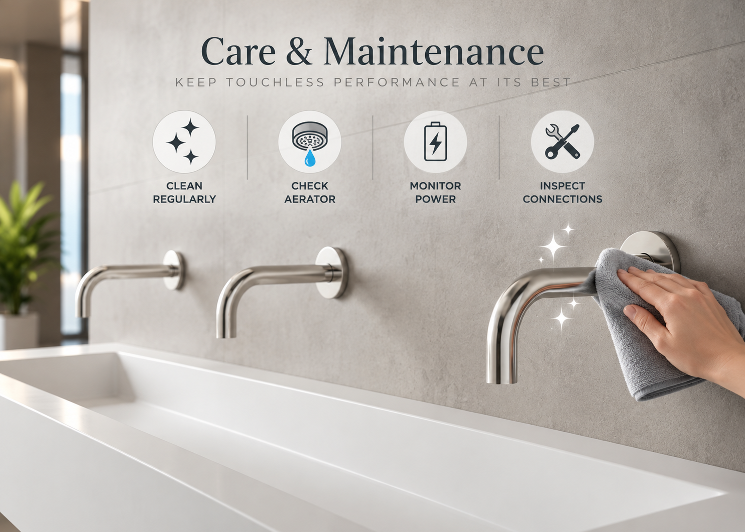 Touchless faucet maintenance and cleaning