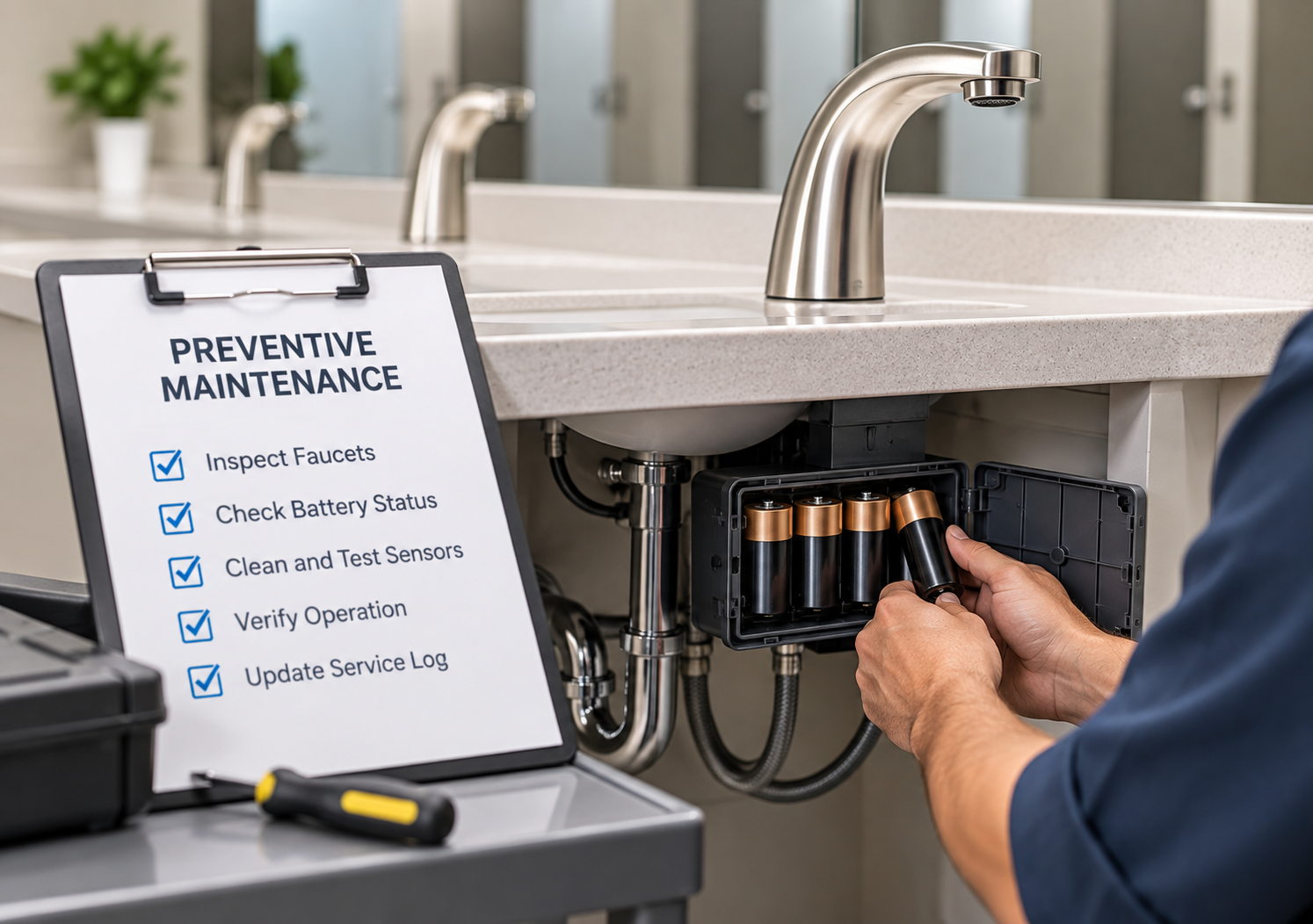 Commercial restroom infrastructure