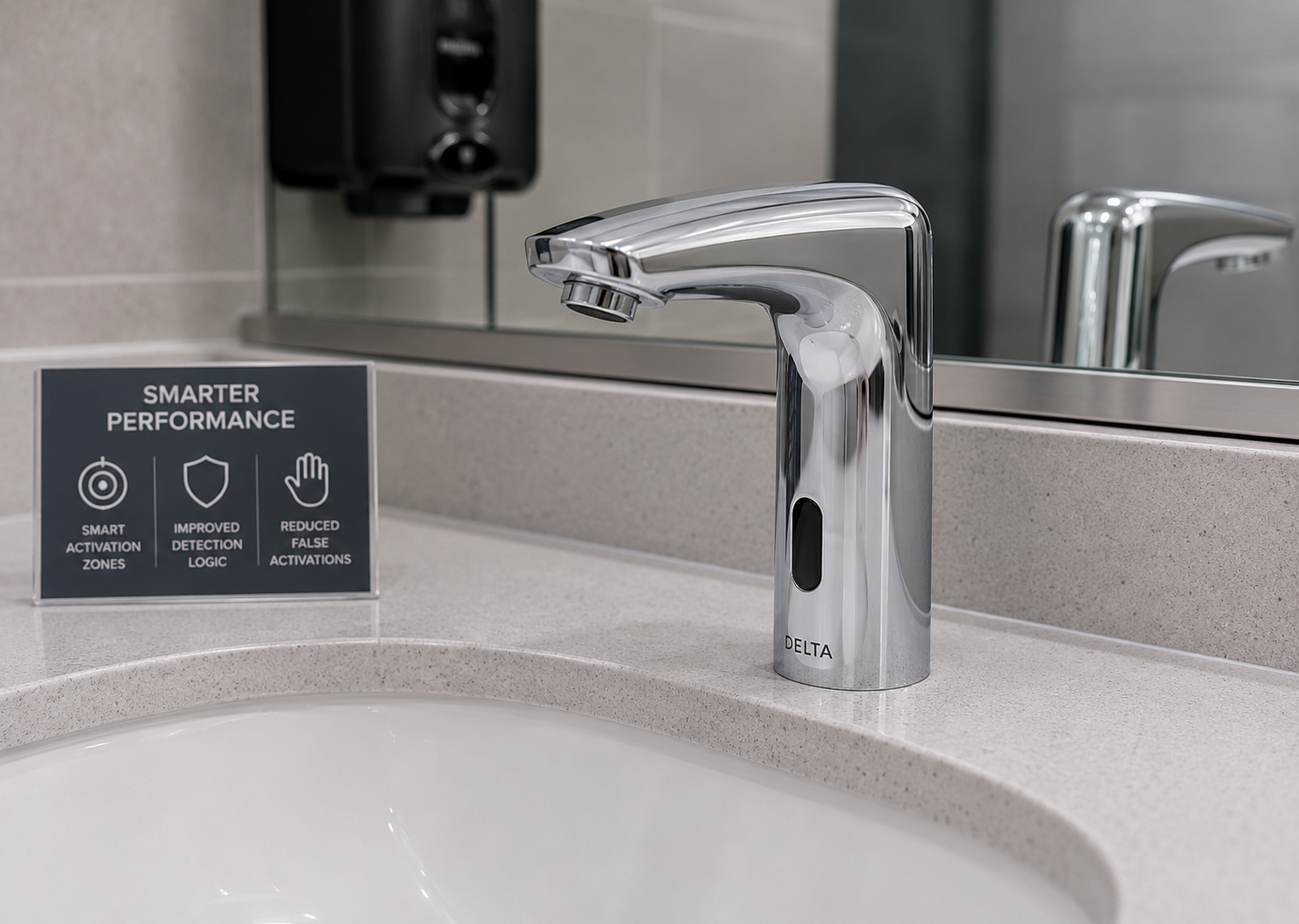 Commercial restroom faucet system