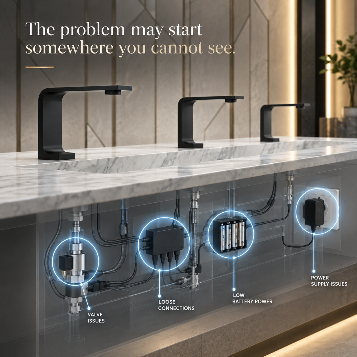 Touchless faucet sensor and water-control system overview