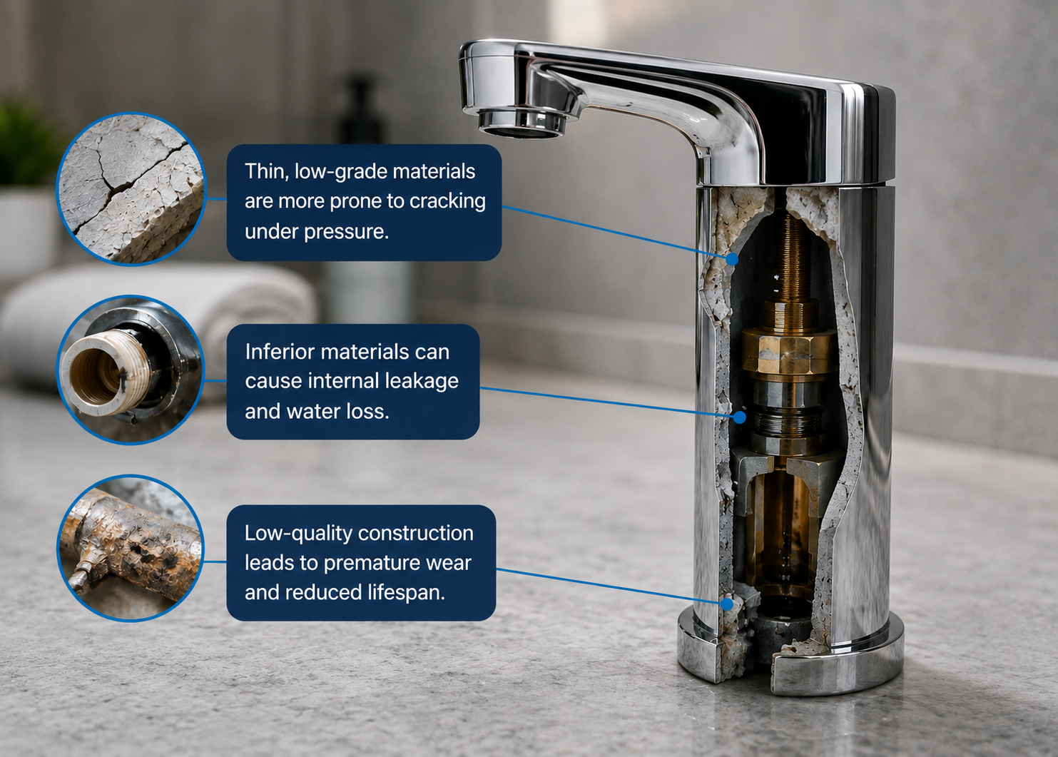 Modern commercial faucet installation