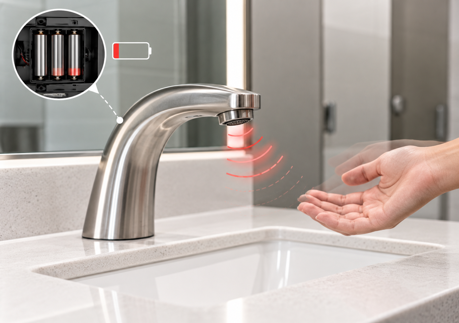 Broken touchless faucet sensor