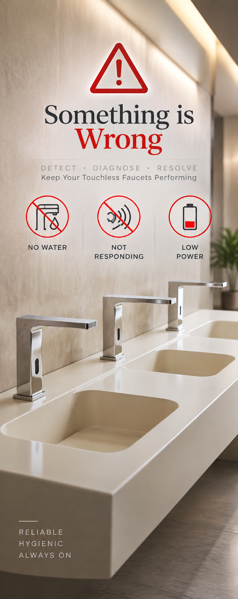 Touchless faucet that will not turn on