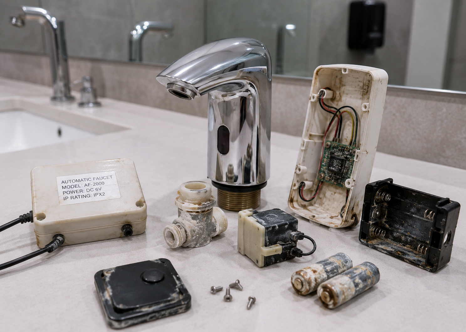 Commercial restroom faucet experiencing valve issues